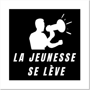 La Jeunesse se lève homme avec mégaphone Posters and Art